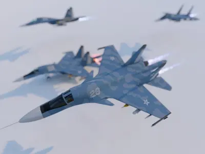 3d Model Sukhoi SU-34 Low-poly 3D model
