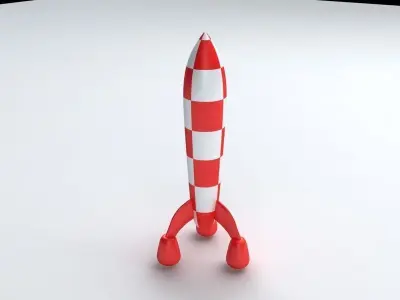 Retro Rocket 3D model buy