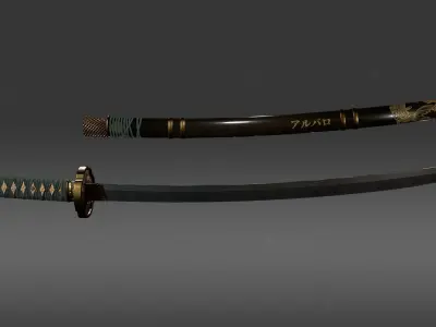 Samurai Katana Low-poly 3D model purchase