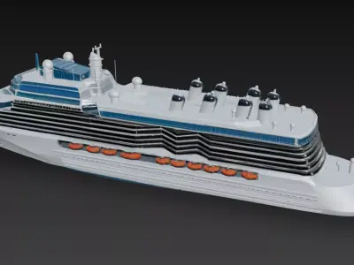 Modern Luxury Cruise Ship Passenger Liner 3D print model