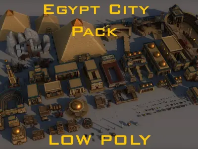 Ancient Egyptian City Pack Low-poly 3D model