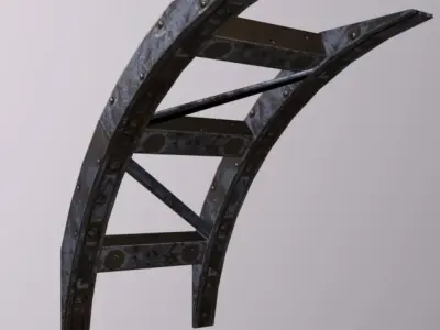 Crane Bend Support Low-poly 3D model