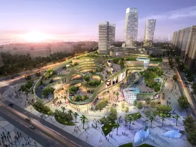 3Dmax fashion city commercial square building 60 3D model