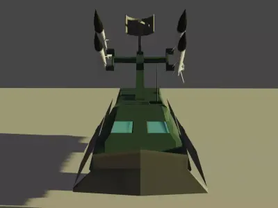 AAA 13c Missile Tower Low-poly 3D model