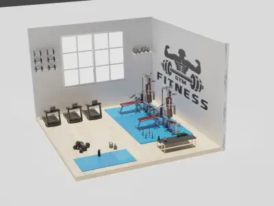GYM CLUB Low-poly 3D model