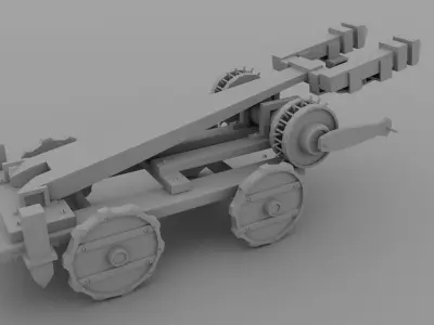 Low poly catapult 3D model