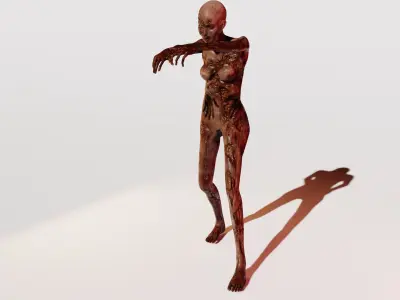 Female Zomebie by Gugurun Free low-poly 3D model