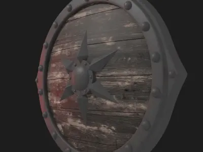 Medieval wooden Shield 3D model  Low-poly 3D model