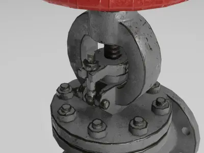 Valve metal gate Low-poly 3D model