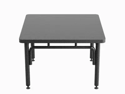 Metallic Table Set Low-poly 3D model