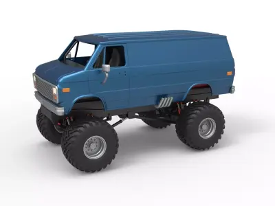 Monster Truck Van Version 2 Scale 1 to 25 3D print model
