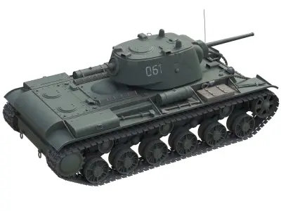 Kliment Voroshilov tank KV1 Low-poly 3D model