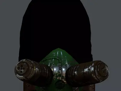 Gas mask helmet 3d model scifi Low-poly Low-poly 3D model Low-poly 3D model 11
