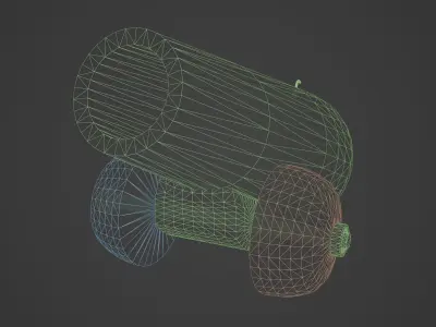 Ancient Medieval Cannon Low-poly 3D model