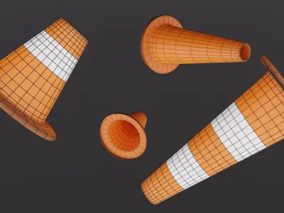 Traffic Cones Low-poly 3D model purchase