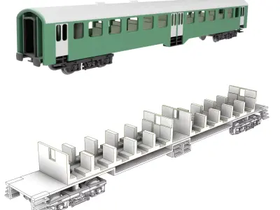 Bah regional train wagon of MAV - TT scale 3D print model