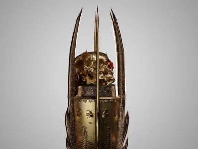 Cursed staff Low-poly 3D model