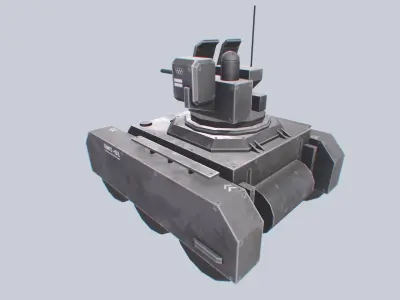 Unmanned Mini Tank Low-poly 3D model