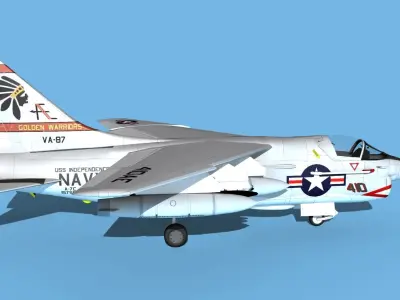 Chance Vought A-7D Corsair V024 USN 3D model