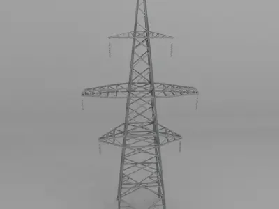 Column Power Lines 1 Low-poly 3D model