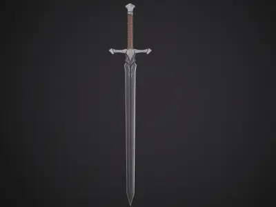 Long Sword Game-ready with texture sets Free low-poly 3D model