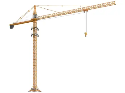 Detailed Construction Tower Crane 3D model