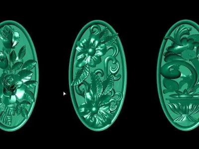 free gold flower frames Free 3D print model