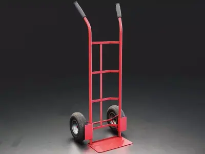 Red Hand Truck Dolly Low-poly 3D model