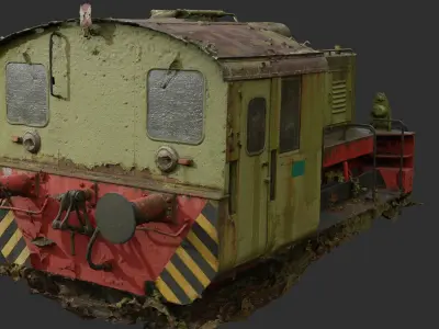 Rusty old locomotive 3D model
