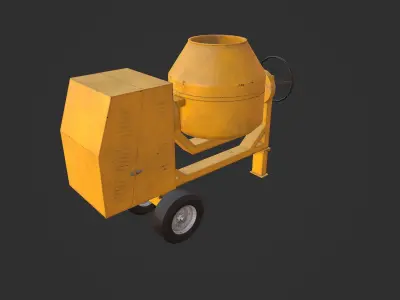 Concrete Mixer Low-poly 3D model