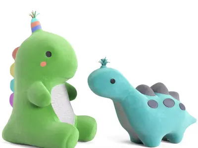 Ahlulu Cute Dinosaur Plush Toy 3D model