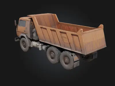 Red Dump Truck  Heavy Duty Hauler for Industrial Scenes 3D model