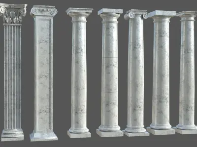 Colone 1 set of marble columns 3D model