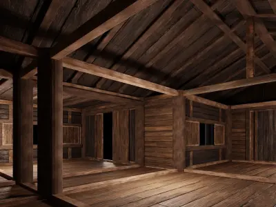 Medieval Houses 23- 4K Textures Game Ready Low-poly 3D model