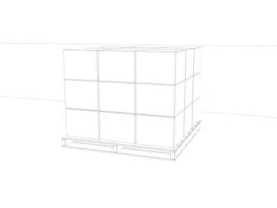 Box set stack of cardboard boxes on pallet Low-poly 3D model