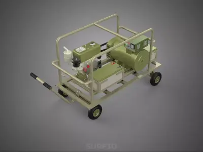STANDARD MILITARY ARMY PANZER DESERT DIESEL GENERATOR SET GENSET 3D model