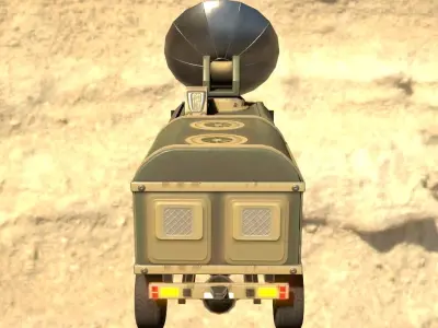Animated Radar Truck Low-poly 3D model
