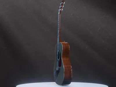 Acoustic Guitar Low-poly 3D model purchase