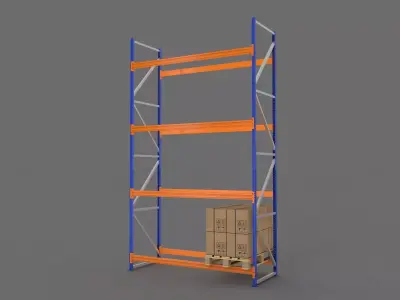 Warehouse Rack and Pallet 3D model