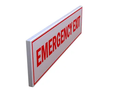 Emergency Exit Sign Low-poly 3D model