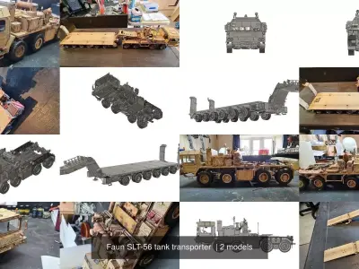 Faun SLT-56 tank transporter  3D Model Pack