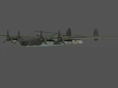 Messerschmitt Me 264 Amerikabomber WWII German Strategic Bomber Low-poly 3D model