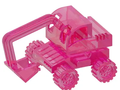Transparent Excavator Toy 3D model