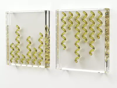 Wall Glass Blocks - Decorative Frame - Seaweeds - Part 7 3D model