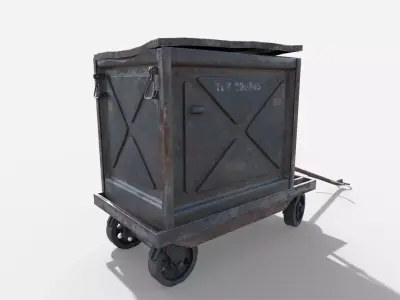 Metal Factory Handcart 3D model