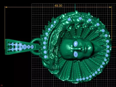 Iced-Out Alien Facehugger Diamond Pendant 3D Model 3D print model