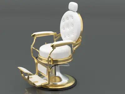Alesso Professional Barber Chair white 3D model