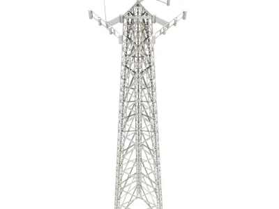 Antena metal tower with antennas 3D model