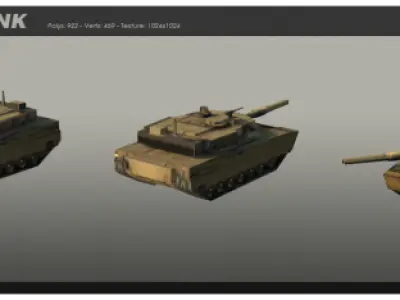 M1 Abram tank Low-poly 3D model