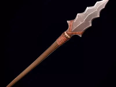 Stylized Stone Spear Low-poly 3D model
